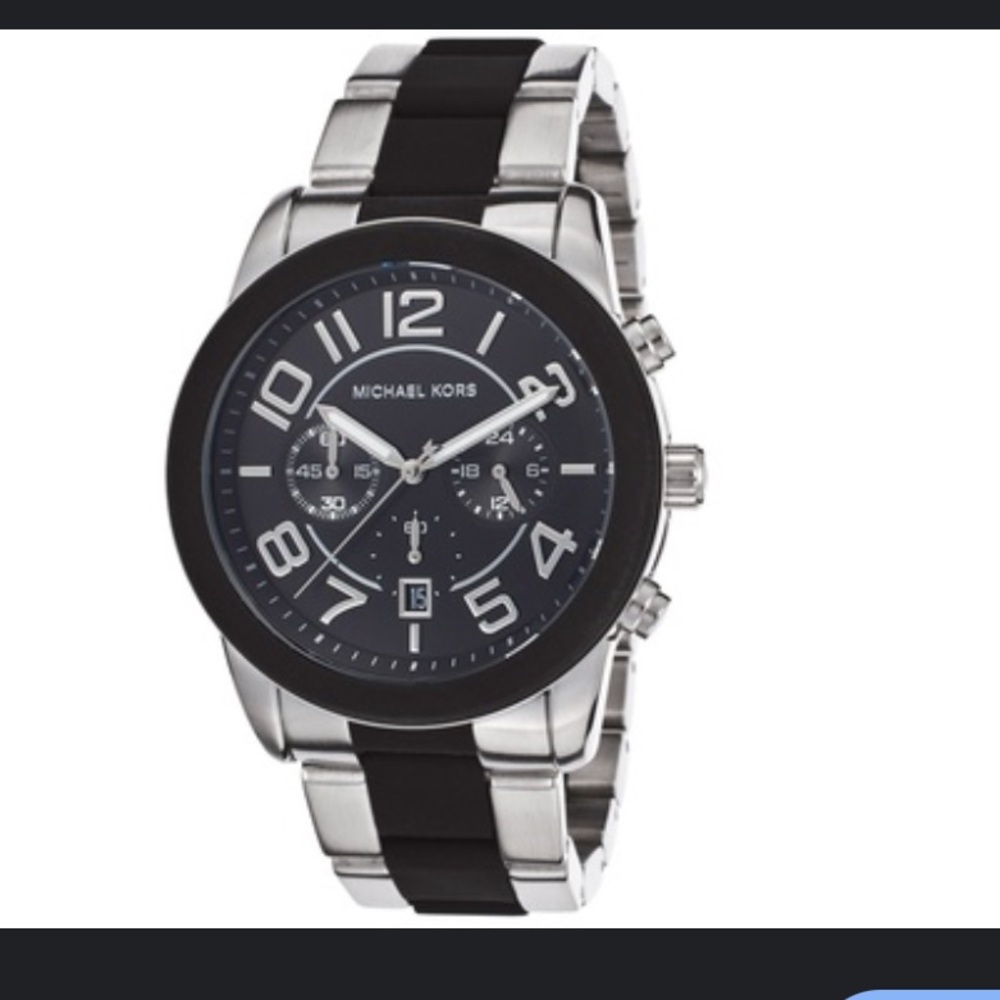 Michael Kors Mercer Black/Steel Chronograph Watch - Picture 7 of 8